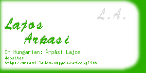 lajos arpasi business card
