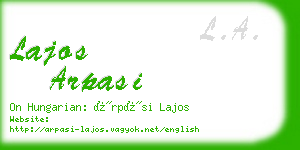 lajos arpasi business card